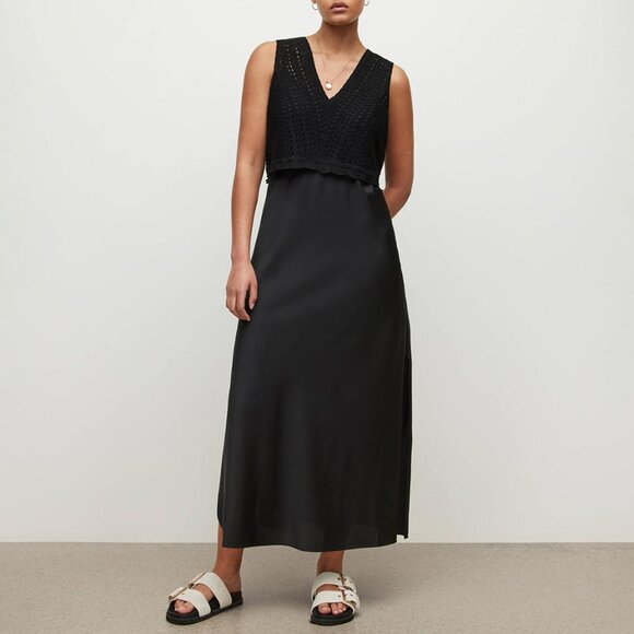 All Saints Cass Layered Look Crochet Crop Top - Size XS - Picture 2 of 9